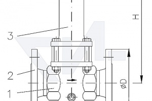 Клапан редукционный проходной фланцевый, DIN-длина, бронза Rg 5 для сжатого воздуха PN30 тип 45.20.01