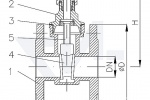 Задвижка судовая клинкетная фланцевая по DIN 86720, из бронзы Rg 5/SoMs 59 с невыдвижным шпинделем, PN16 bar, типа ИНМР.35.03.00 / 35.03.01