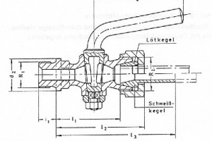 Кран-пробка двухходовой штуцерный PN 16 Рис.06-005