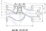 Клапан невозвратный фланцевый DIN 86253-02, GG 25/Bronze с подпружиниванием тип 21.01.21 / 21.01.22