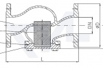Фильтр фланцевый проходной DIN-длина, бронза Rg 5 / сталь нерж. PN16 тип 30.01.01