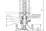 Клапан судовой отливной проходной фланцевый VG-длина, Gbz 10/CuSn 6 со столбовой насадкой и пружинным нагружением, регулируемое давление открытия от 0,1-0,5 bar тип 22.10.03