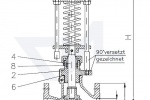Судовой клапан отливной невозвратно-запорный проходной фланцевый VG-длина, Gbz 10/CuSn 6 со столбовой насадкой и пружинным нагружением, регулируемое давление открытия от 0,1-0,5 bar тип 22.10.08