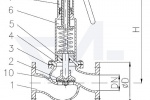 Клапаны предохранительные DIN-длина, Rg 5/SoMs 59 с закрытой крышкой и газоплотной головкой с рычагом тип 23.01.03 / 23.01.04