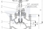 Клапан судовой бронзовый запорный фланцевый проходной с дугообразной крышкой PN25 тип 20.03.05
