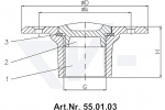 Пробка палубная мерной трубы DIN 86112 и 86113 с резьбовой крышкой, Rg 5 тип 55.01.03 / 55.01.04