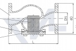 Фильтр фланцевый проходной короткой модели, бронза Rg 5/сталь нерж. тип 30.02.01