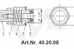 Пробный клапан для крана-пробки мерительной DIN 86120, Ms 58 тип 40.20.08